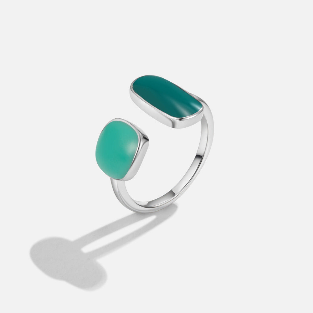 Green Willow Silver Wrap Ring
