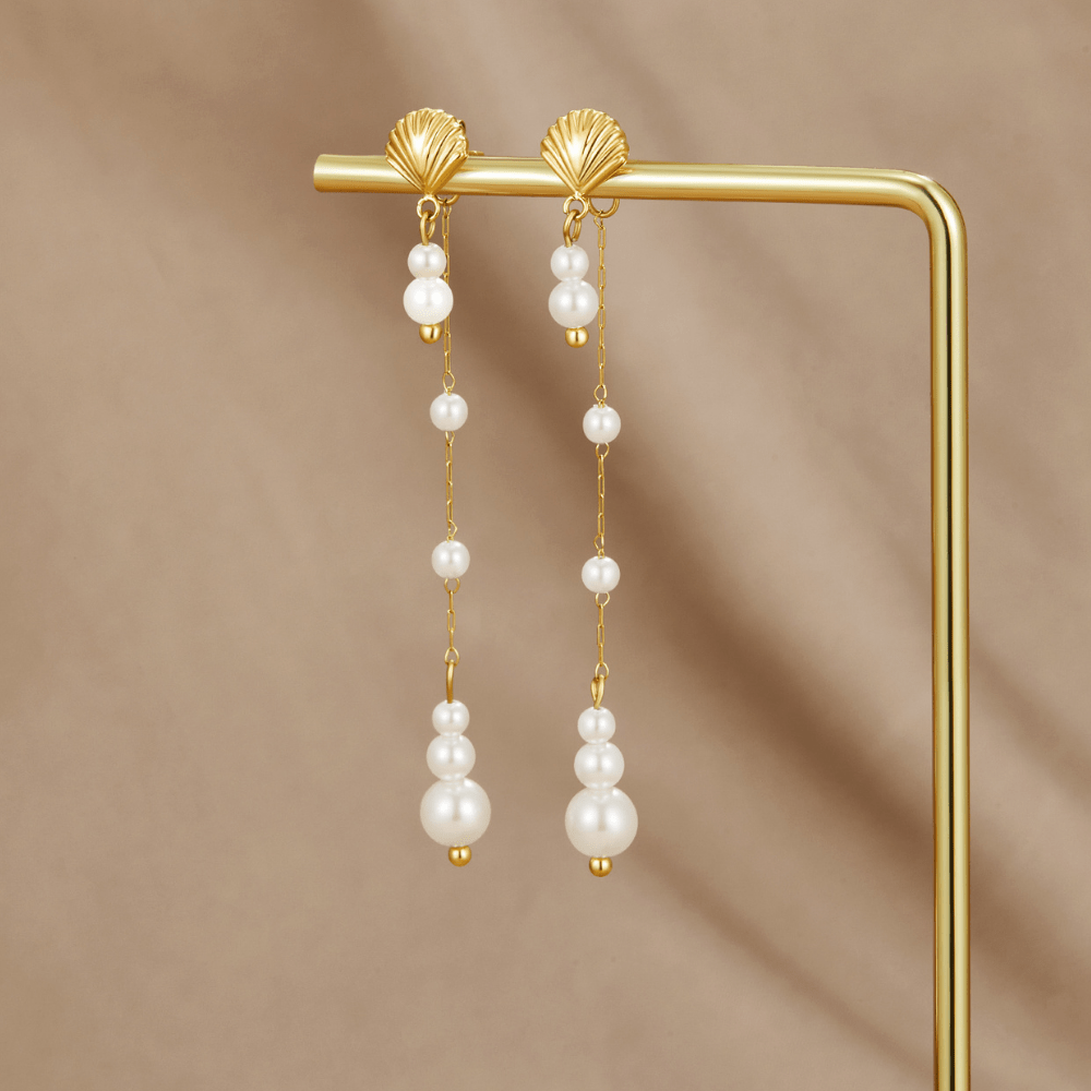 Neesa Pearl Tassel Earrings