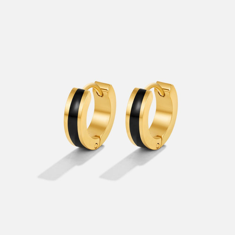 Leigh Black Hoop Earrings